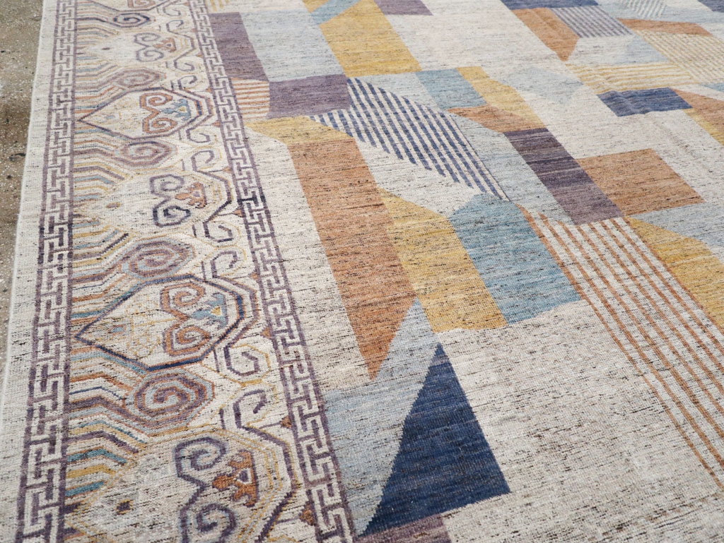 Modern East Turkestan Khotan Room Size Carpet, No.32480 - Gsblank