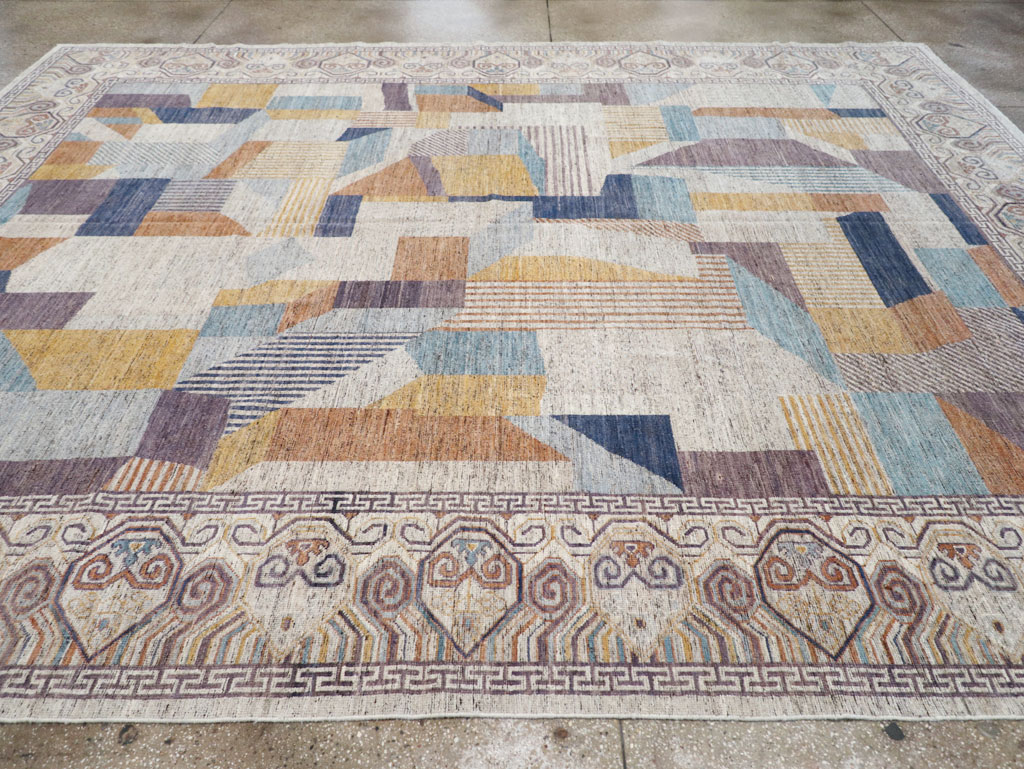 Modern East Turkestan Khotan Room Size Carpet, No.32480 - Gsblank