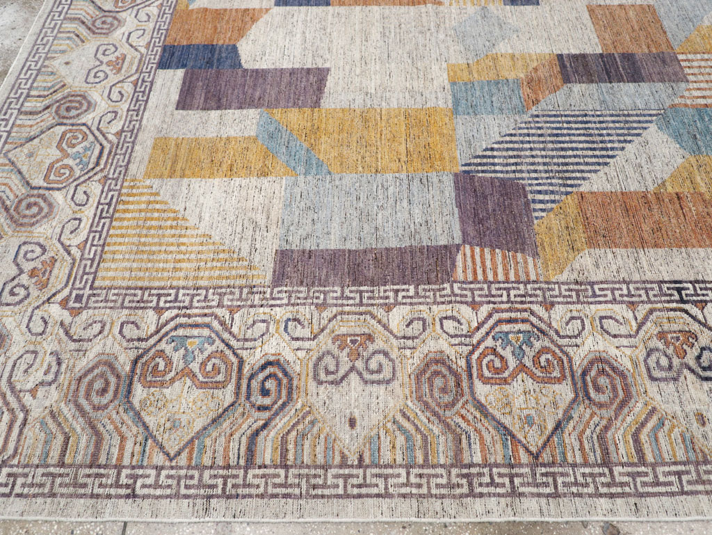 Modern East Turkestan Khotan Room Size Carpet, No.32480 - Gsblank