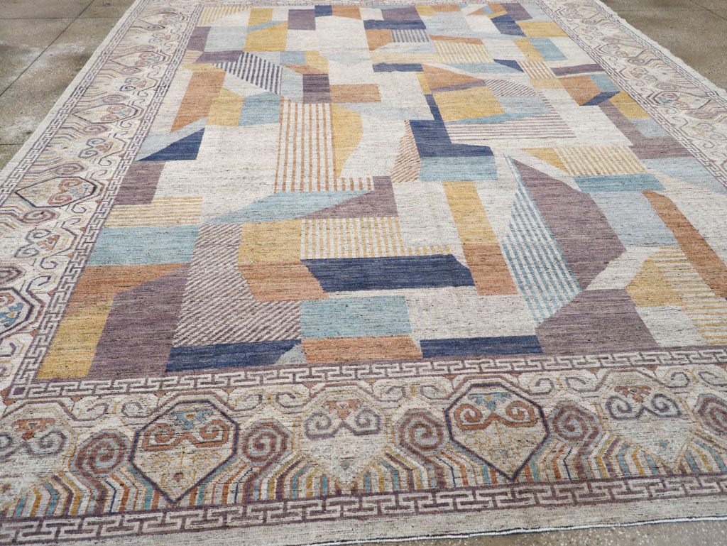 Modern East Turkestan Khotan Room Size Carpet, No.32480 - Gsblank