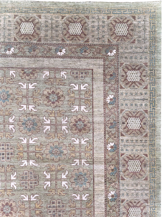 Modern East Turkestan Khotan Room Size Carpet, No.32483 - Gsblank