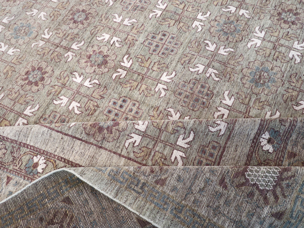 Modern East Turkestan Khotan Room Size Carpet, No.32483 - Gsblank