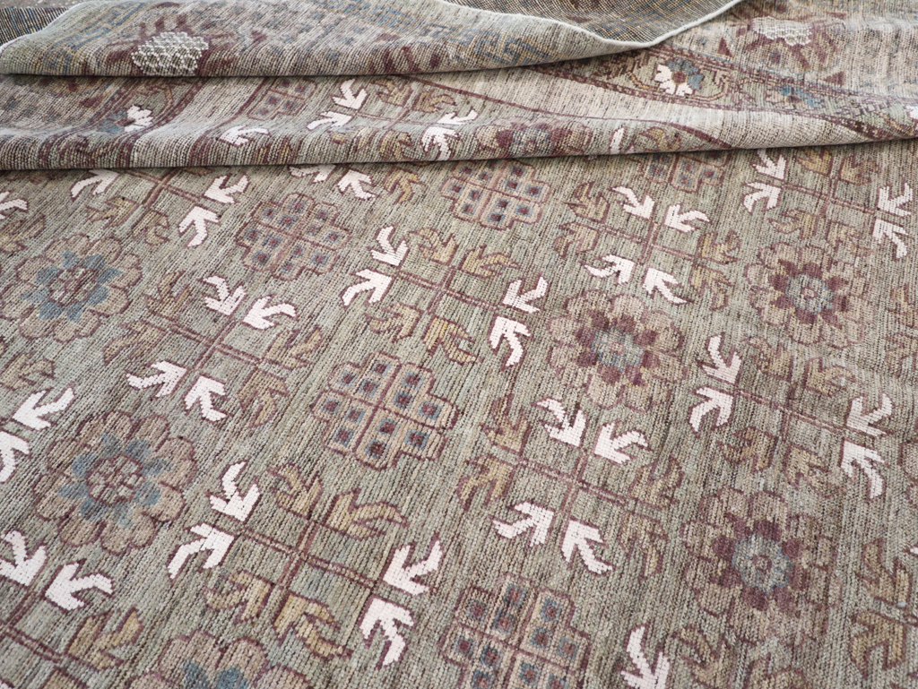 Modern East Turkestan Khotan Room Size Carpet, No.32483 - Gsblank