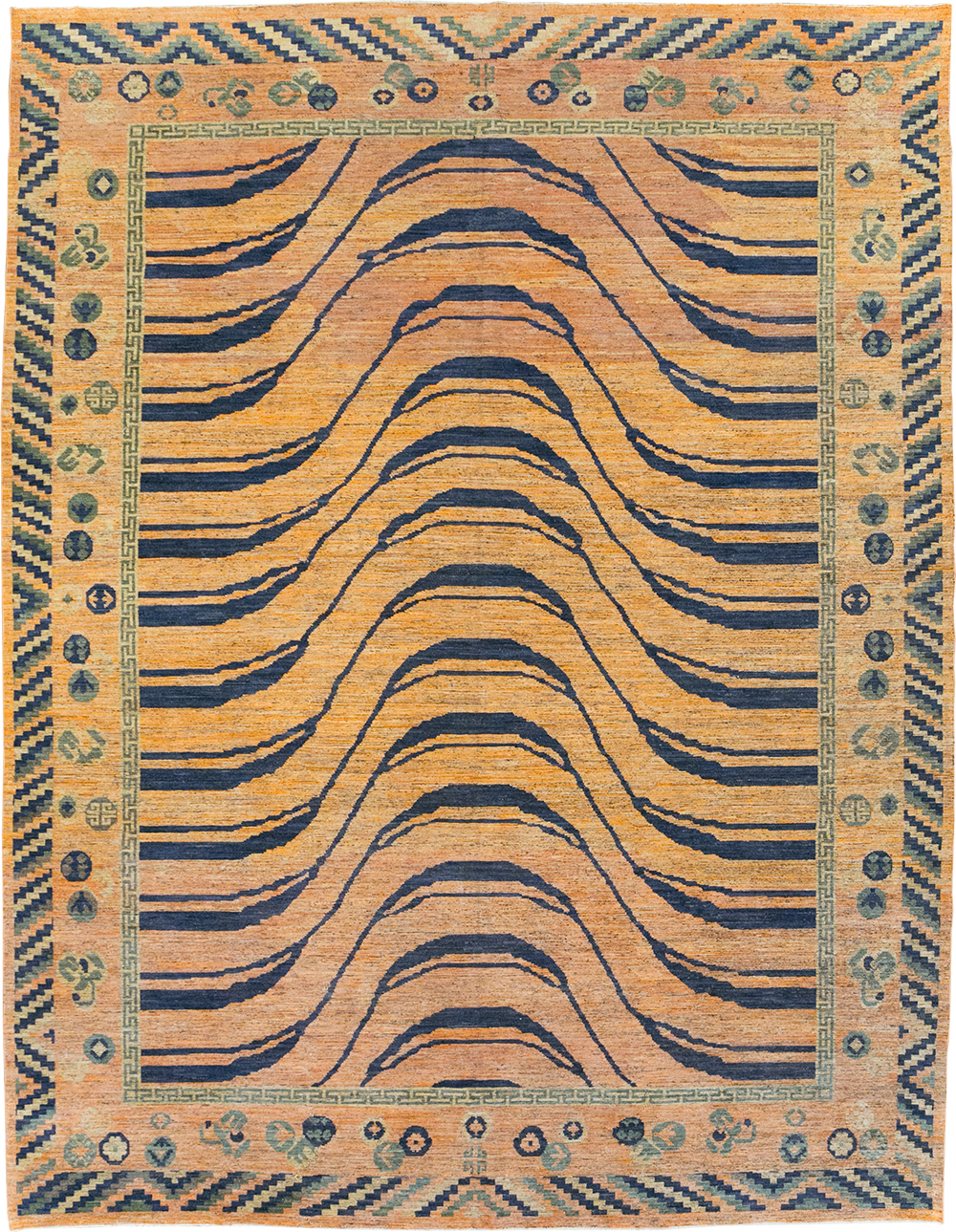 Modern East Turkestan Khotan Room Size Carpet, No.32484 - Gsblank