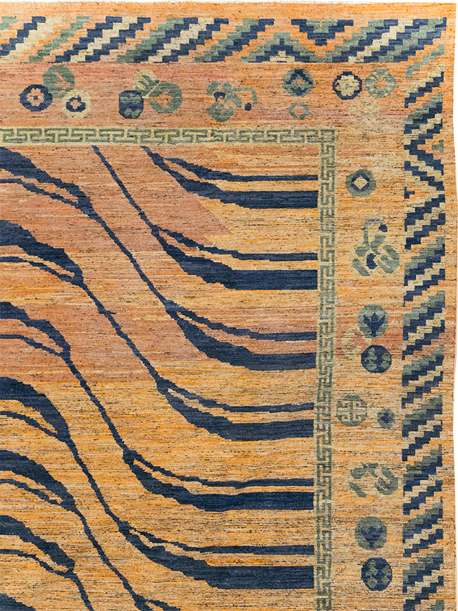 Modern East Turkestan Khotan Room Size Carpet, No.32484 - Gsblank