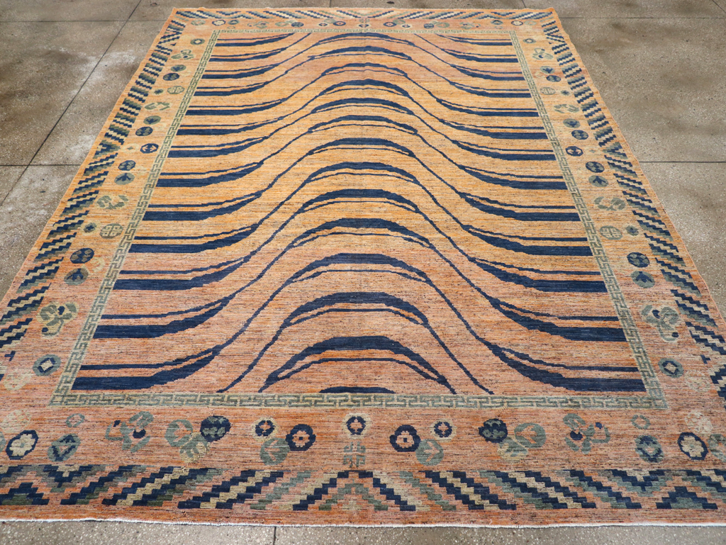 Modern East Turkestan Khotan Room Size Carpet, No.32484 - Gsblank