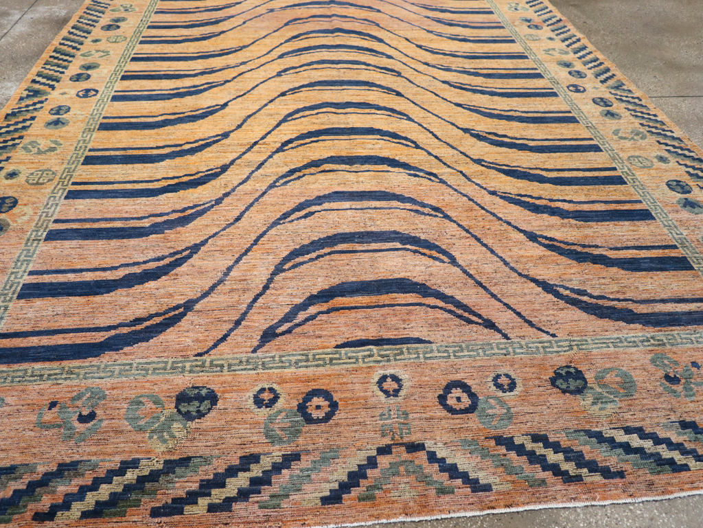 Modern East Turkestan Khotan Room Size Carpet, No.32484 - Gsblank