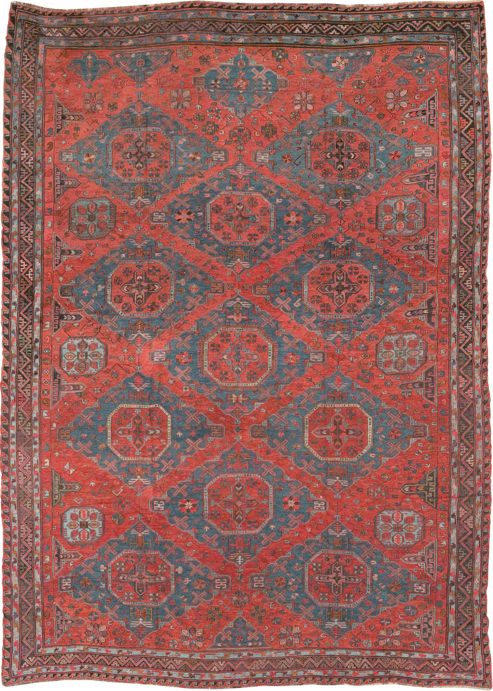 Antique Central Asian Soumak Room Size Carpet, No.32489 - Gsblank