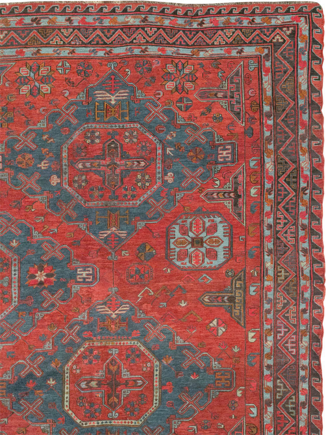Antique Central Asian Soumak Room Size Carpet, No.32489 - Gsblank