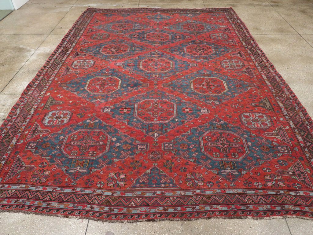 Antique Central Asian Soumak Room Size Carpet, No.32489 - Gsblank