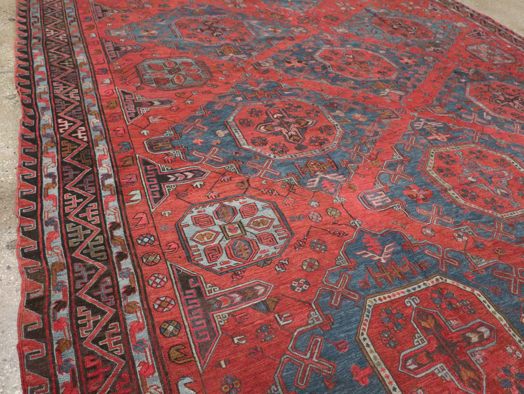 Antique Central Asian Soumak Room Size Carpet, No.32489 - Gsblank