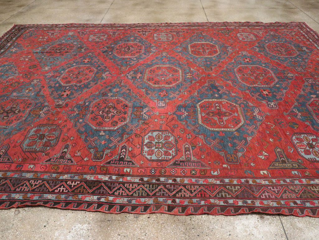 Antique Central Asian Soumak Room Size Carpet, No.32489 - Gsblank