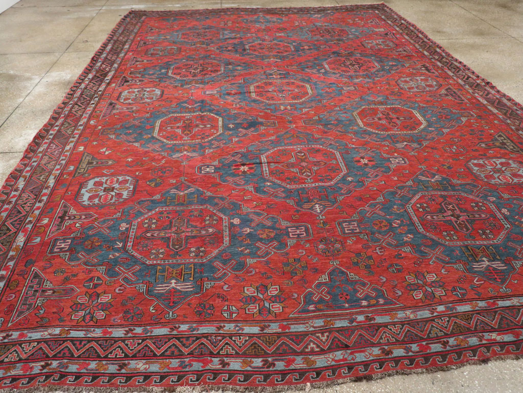 Antique Central Asian Soumak Room Size Carpet, No.32489 - Gsblank