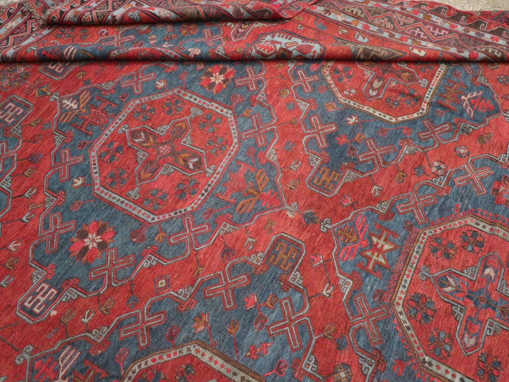 Antique Central Asian Soumak Room Size Carpet, No.32489 - Gsblank