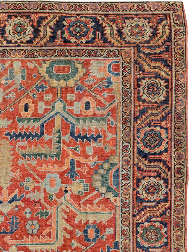 Antique Persian Heriz Room Size Carpet, No.32491 - Gsblank