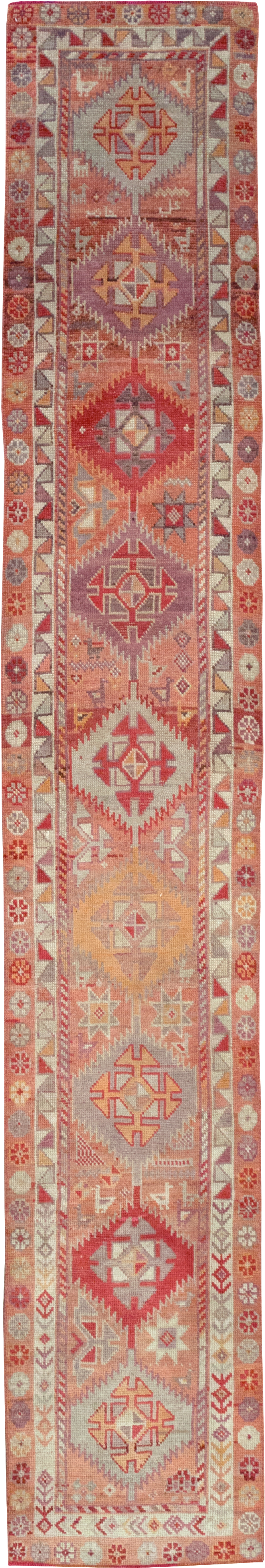 Vintage Turkish Oushak Runner, No.32494 - Gsblank