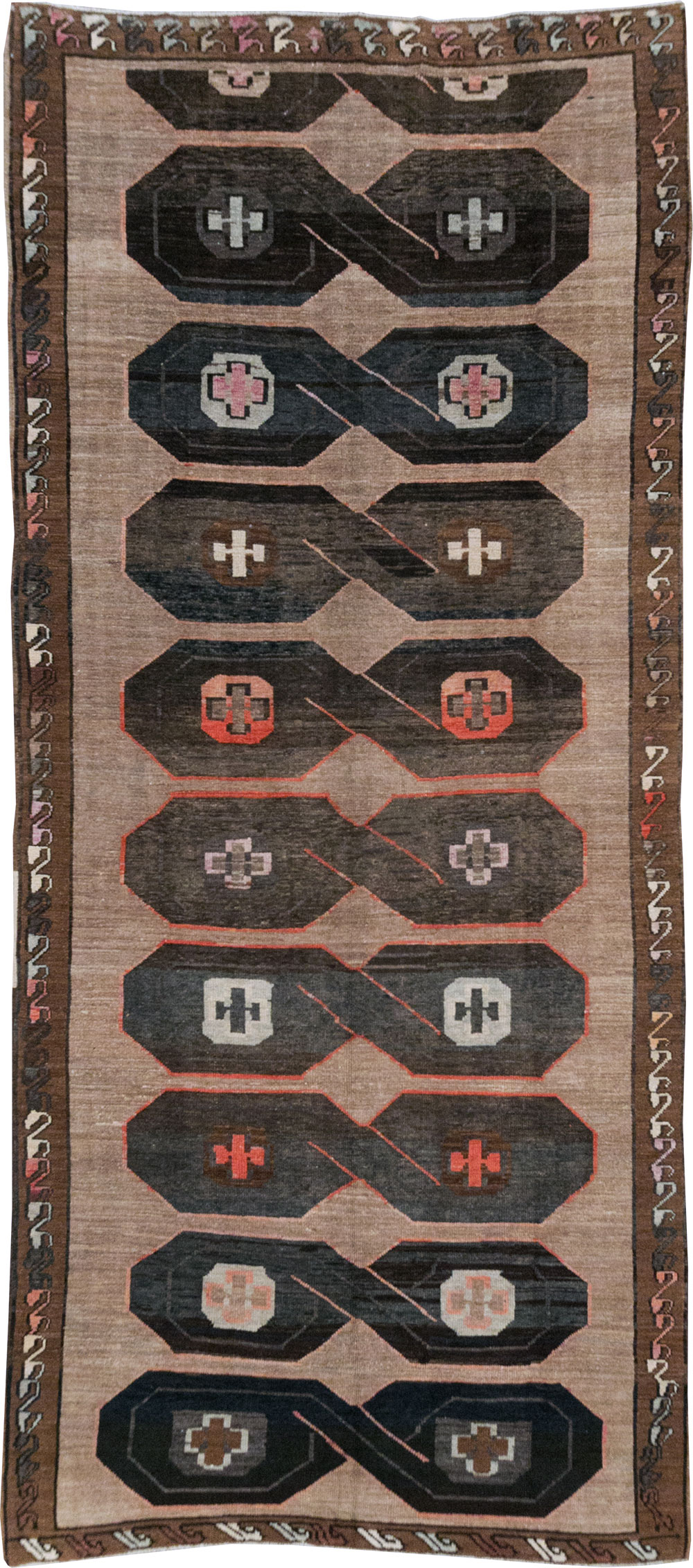 Vintage Turkish Anatolian Wide Gallery Runner, No.32496 - Gsblank