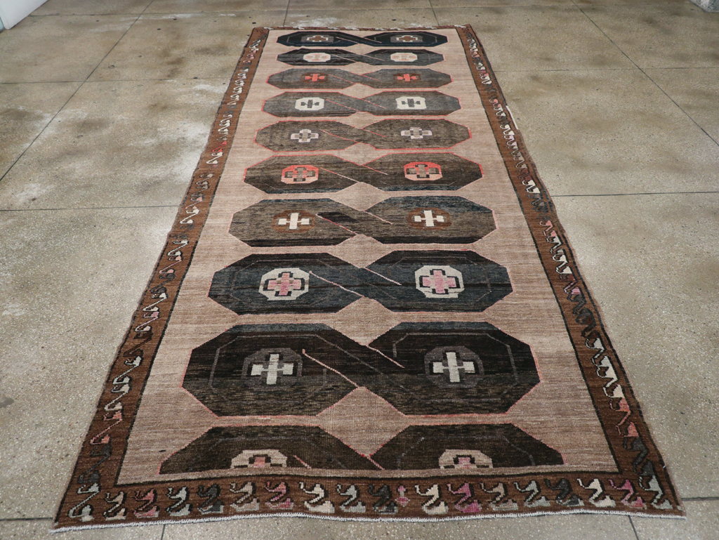 Vintage Turkish Anatolian Wide Gallery Runner, No.32496 - Gsblank