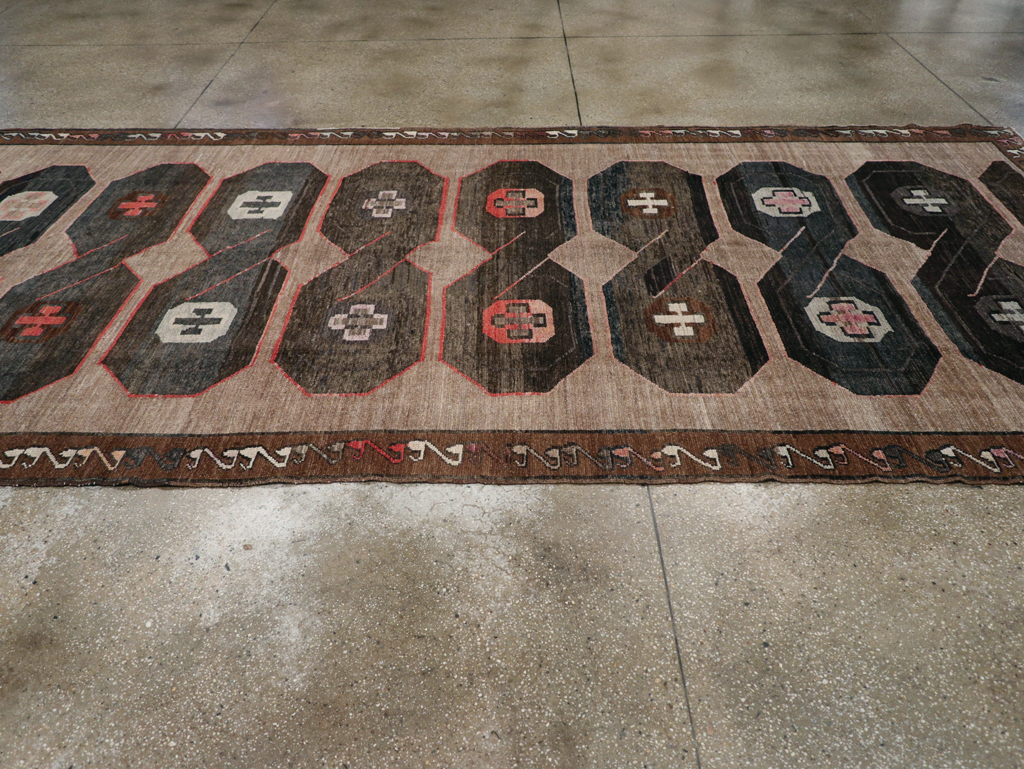 Vintage Turkish Anatolian Wide Gallery Runner, No.32496 - Gsblank