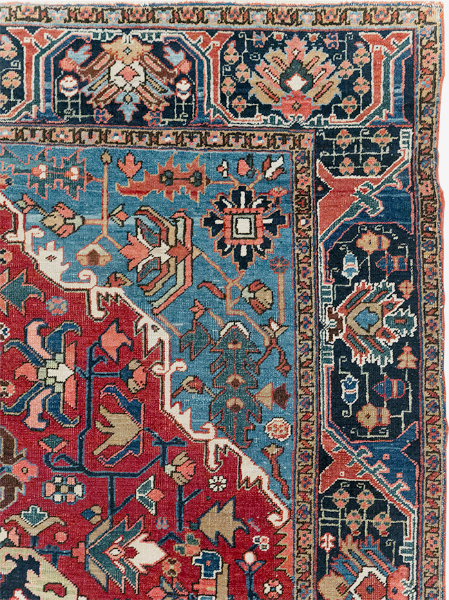 Antique Persian Heriz Small Room Size Carpet, No.32497 - Gsblank