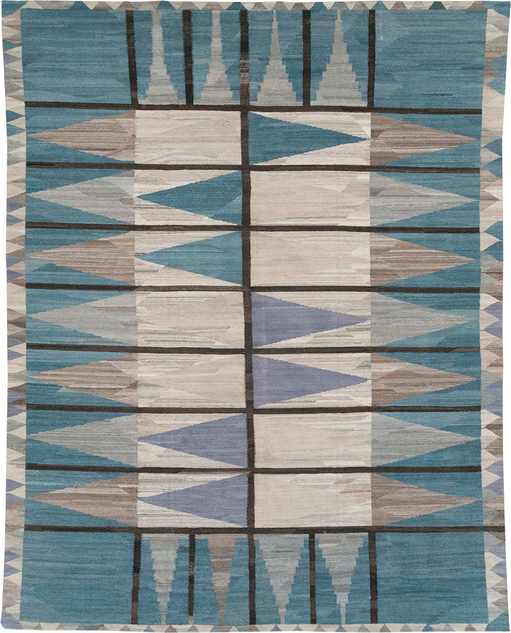 Modern Turkish Flatweave Large Carpet, No.32499 - Gsblank