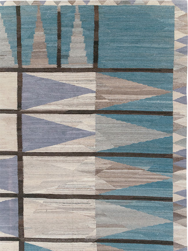 Modern Turkish Flatweave Large Carpet, No.32499 - Gsblank