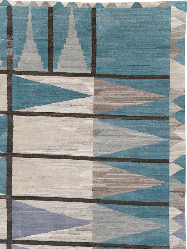 Modern Turkish Flatweave Large Carpet, No.32499 - Gsblank