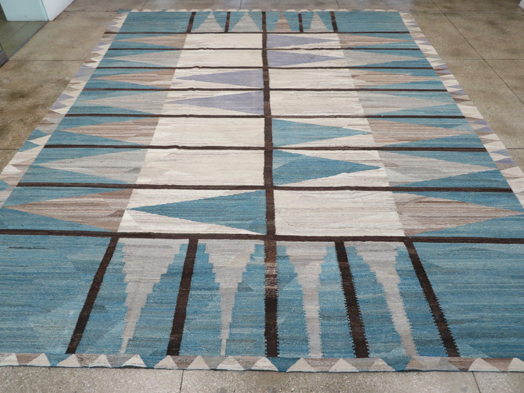 Modern Turkish Flatweave Large Carpet, No.32499 - Gsblank