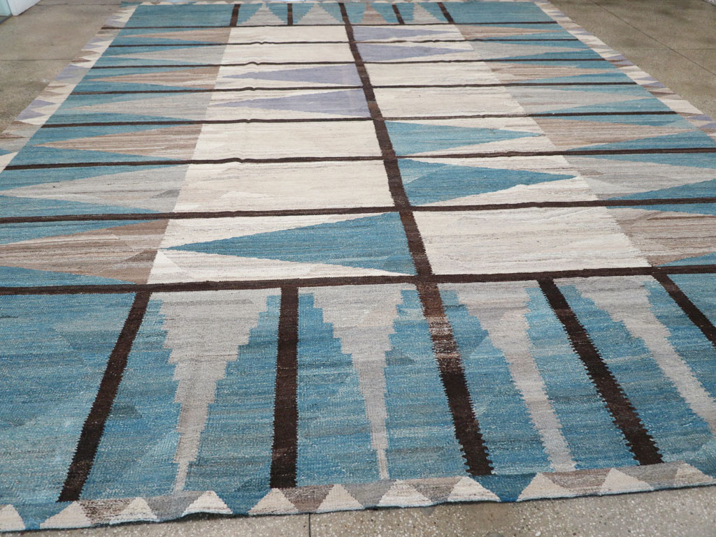 Modern Turkish Flatweave Large Carpet, No.32499 - Gsblank