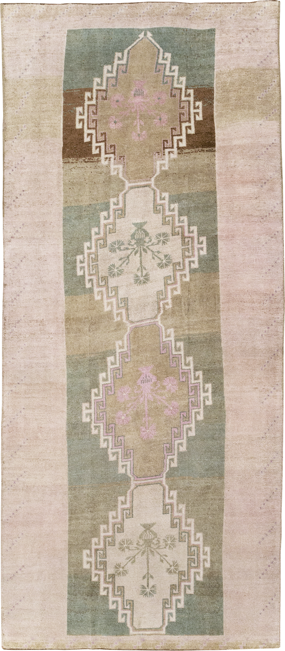 Vintage Turkish Anatolian Wide Gallery Runner, No.32503 - Gsblank