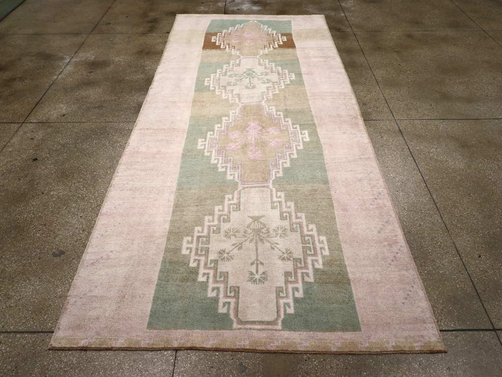 Vintage Turkish Anatolian Wide Gallery Runner, No.32503 - Gsblank