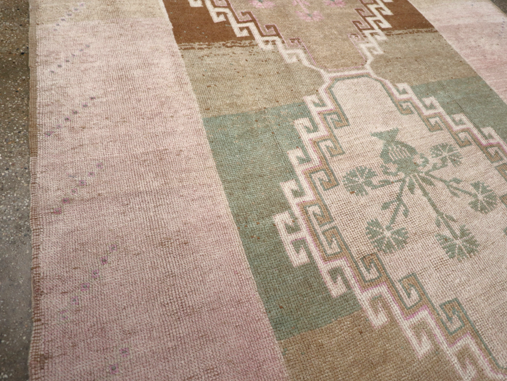 Vintage Turkish Anatolian Wide Gallery Runner, No.32503 - Gsblank