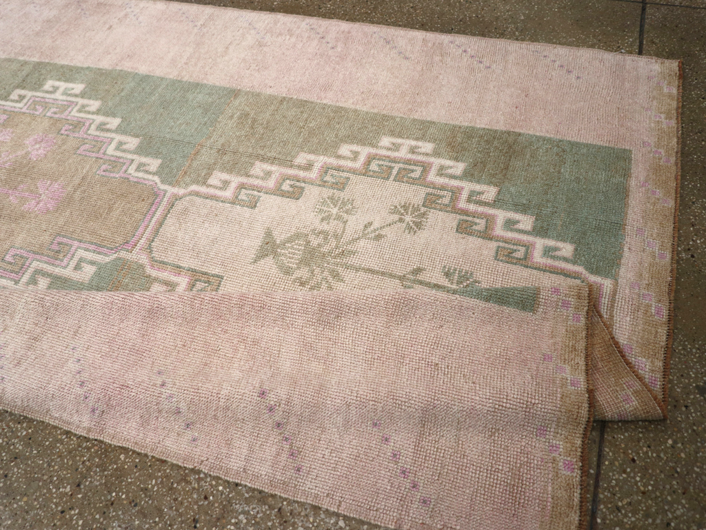 Vintage Turkish Anatolian Wide Gallery Runner, No.32503 - Gsblank