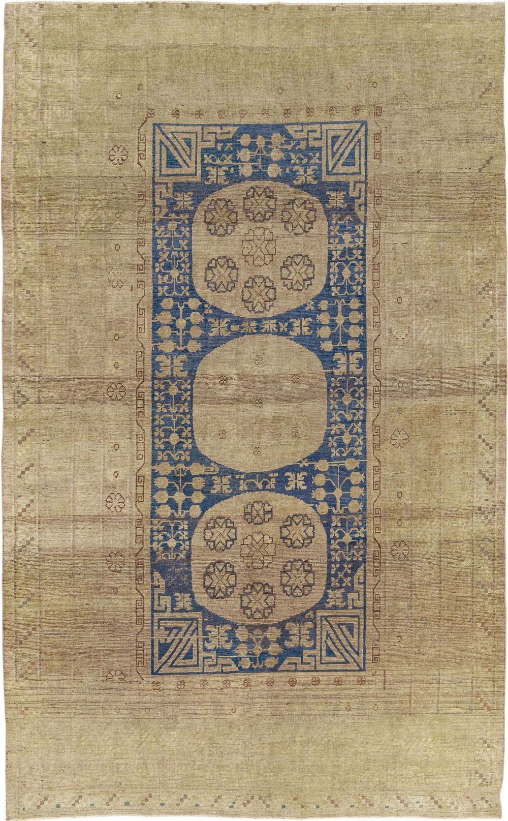 Antique East Turkestan Khotan Accent Carpet, No.32511 - Gsblank