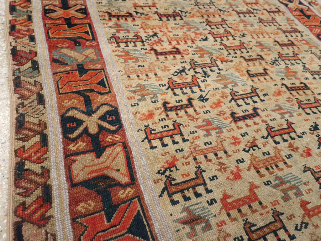 Antique Caucasian Shirvan Accent Rug, No.32512 - Gsblank