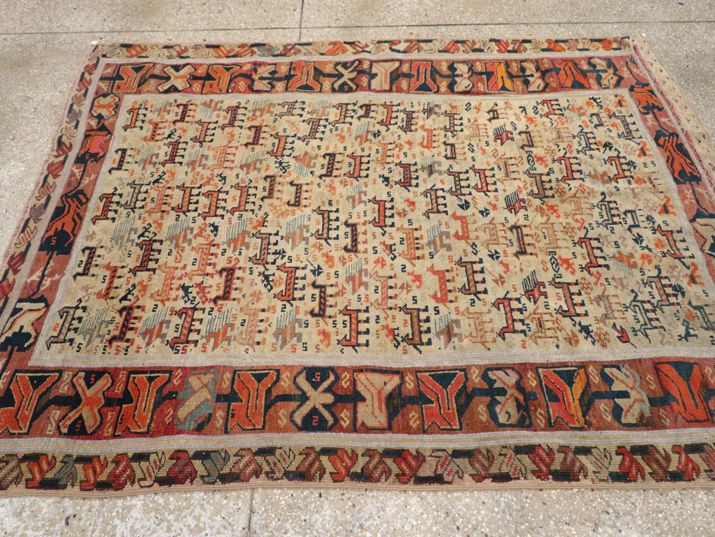 Antique Caucasian Shirvan Accent Rug, No.32512 - Gsblank