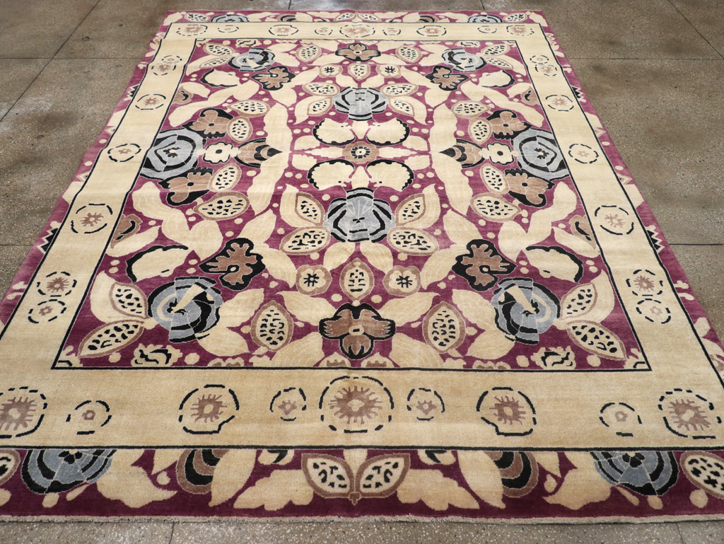 Modern Turkish Art Deco Style Room Size Carpet, No.32520 - Gsblank