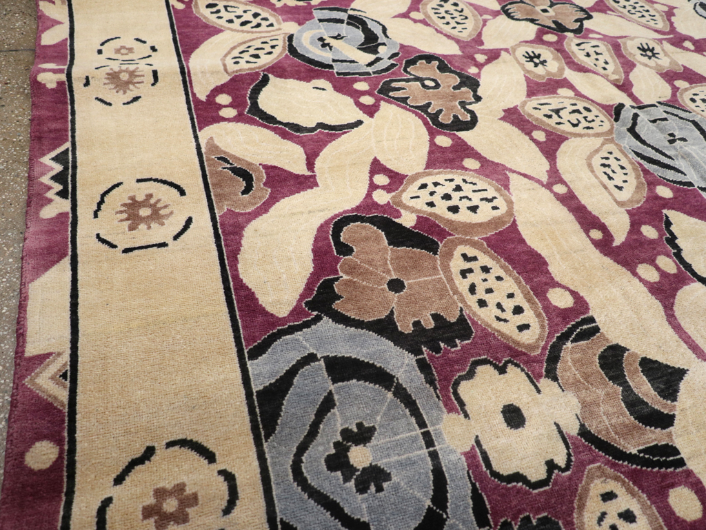 Modern Turkish Art Deco Style Room Size Carpet, No.32520 - Gsblank