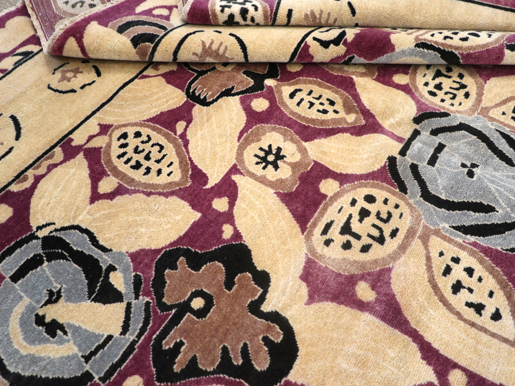 Modern Turkish Art Deco Style Room Size Carpet, No.32520 - Gsblank