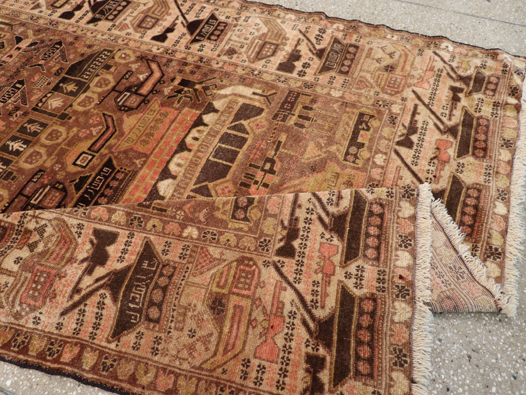 Vintage Afghan Pictorial War Rug, No.32529 - Gsblank