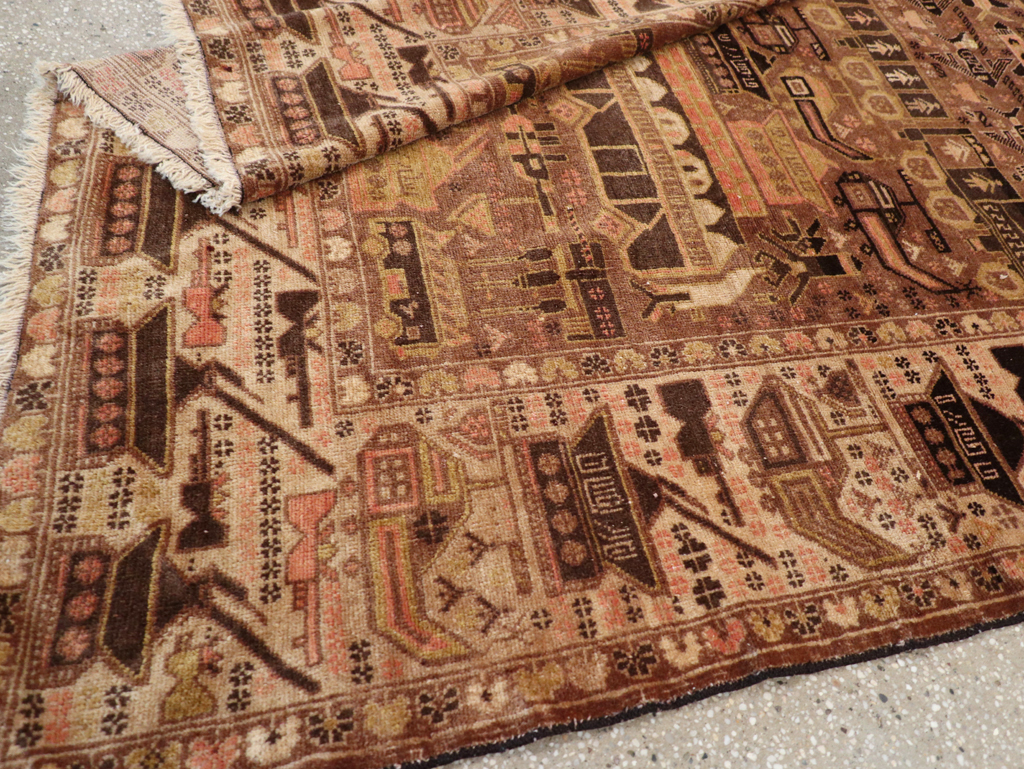 Vintage Afghan Pictorial War Rug, No.32529 - Gsblank