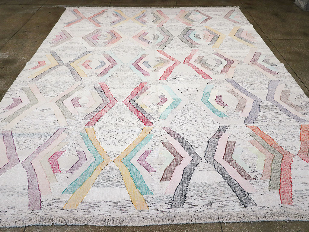 Contemporary Turkish Flatweave Large Room Size Carpet, No.32531 - Gsblank