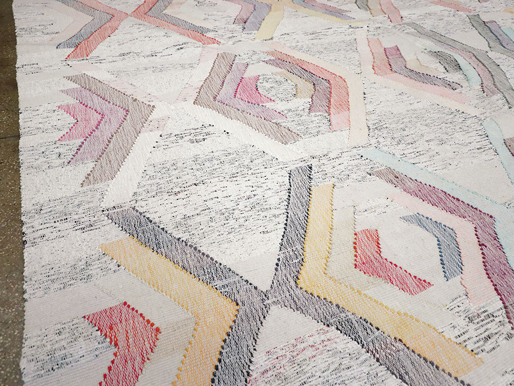 Contemporary Turkish Flatweave Large Room Size Carpet, No.32531 - Gsblank