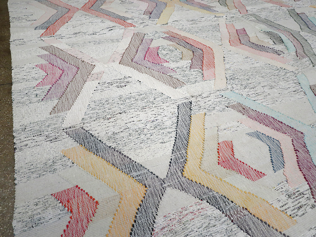 Contemporary Turkish Flatweave Large Room Size Carpet, No.32531 - Gsblank