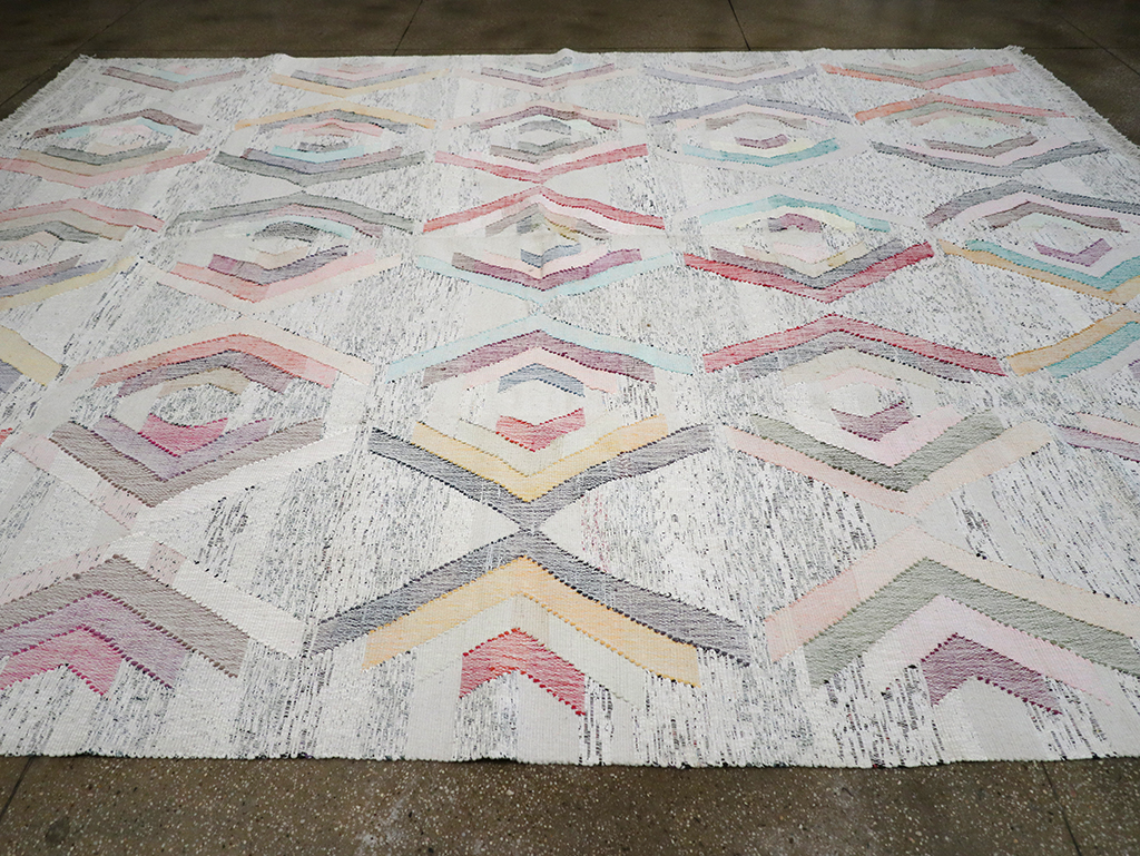 Contemporary Turkish Flatweave Large Room Size Carpet, No.32531 - Gsblank