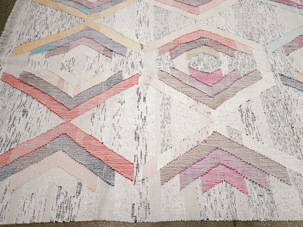 Contemporary Turkish Flatweave Large Room Size Carpet, No.32531 - Gsblank