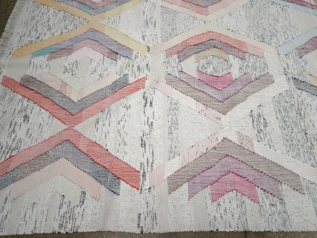 Contemporary Turkish Flatweave Large Room Size Carpet, No.32531 - Gsblank