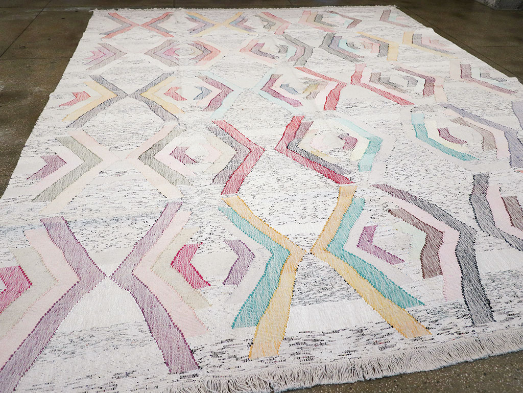 Contemporary Turkish Flatweave Large Room Size Carpet, No.32531 - Gsblank