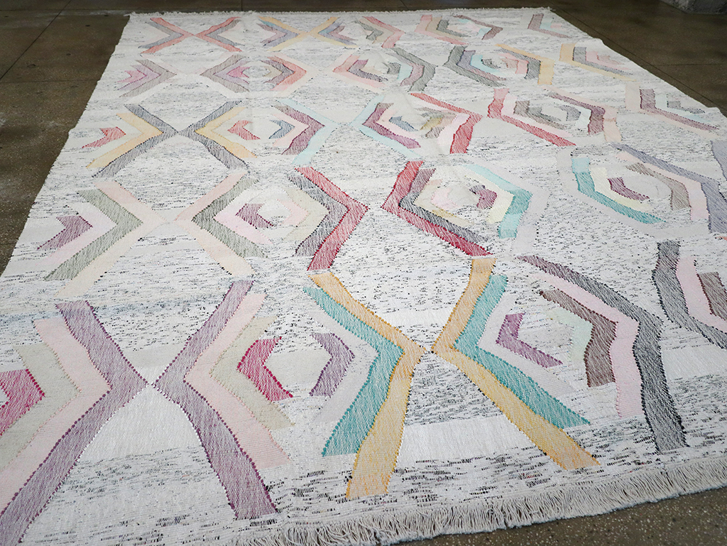 Contemporary Turkish Flatweave Large Room Size Carpet, No.32531 - Gsblank