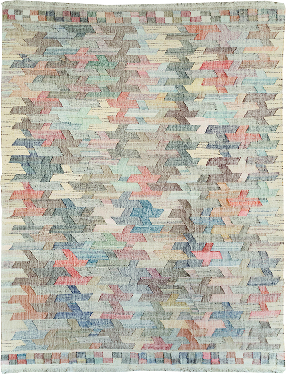 Modern Turkish Flatweave Kilim Large Room Size Carpet, No.32532 - Gsblank